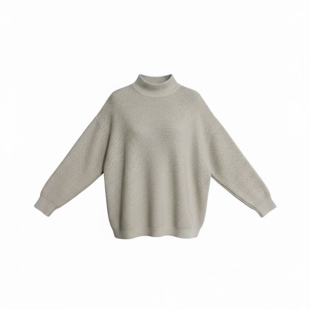 Zaraâ Wool Blend MockâNeck Pullover Sweater Beige Size Large